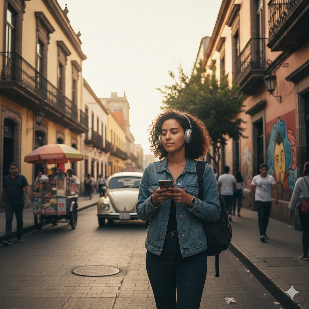 El peligro de caminar con audífonos en la calle